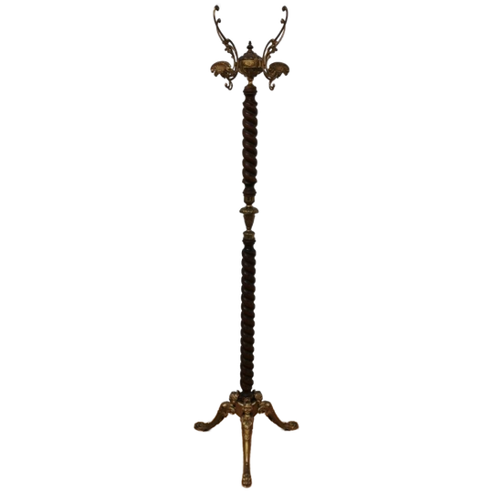 Messing Rococo Staande Kapstok Hollywood Regency Hall Tree 9 1