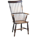 Prachtige, Elegante Antieke Houten Spijlen/ Stickback Windsor Stoel Met Een Mooie Kleurencombinat thumbnail 1