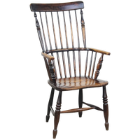 Prachtige, Elegante Antieke Houten Spijlen/ Stickback Windsor Stoel Met Een Mooie Kleurencombinat