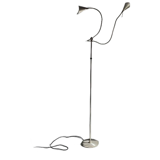 Vintage Lamp Nickel & Messing Vloer Enzo Cattelani 1