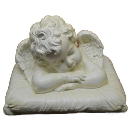 Slapende Engel Op Kussen – Gedetailleerd Polyester Beeld Voor Binnen En Buiten 1