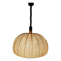 Hanglamp Teak Hout Domus Met Stoffen Kap