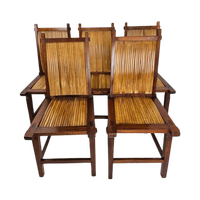 Set Van 5 Stoelen Met Hout En Bamboe Zitting