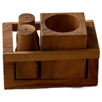 Vintage Danish Teak Rare And Handmade Salt And Pepper Set