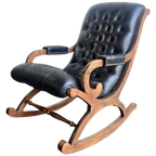 Vintage Chesterfield Fauteuil / Schommelstoel / Loungestoel thumbnail 1