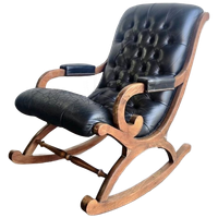 Vintage Chesterfield Fauteuil / Schommelstoel / Loungestoel