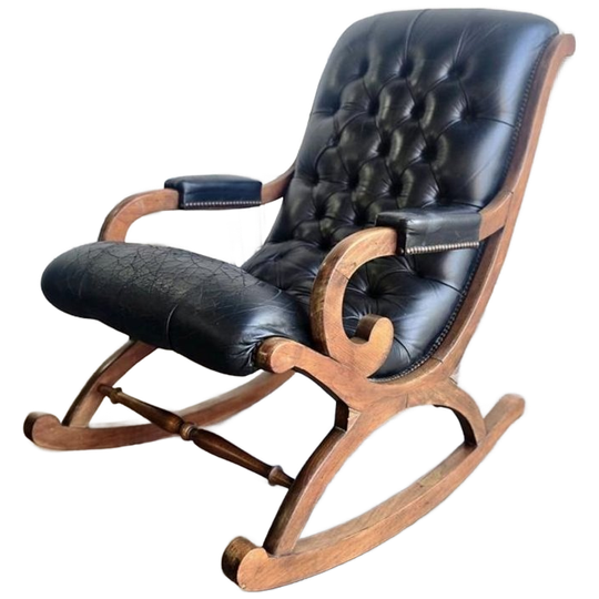Vintage Chesterfield Fauteuil / Schommelstoel / Loungestoel 1