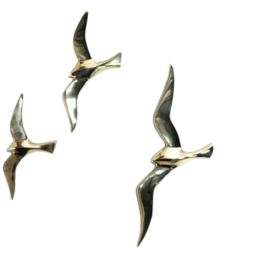 Vintage Messing Wandvogels Vogels Wand Meeuwen Nos 1