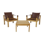 Safari Lounge Chair Set, Fauteuil Leer Escriba Brazil thumbnail 1
