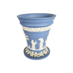 Wedgwood - Jasperware Blue - Adams Aardewerk - Vaas - Engeland - 2E Helft 20E Eeuw thumbnail 1