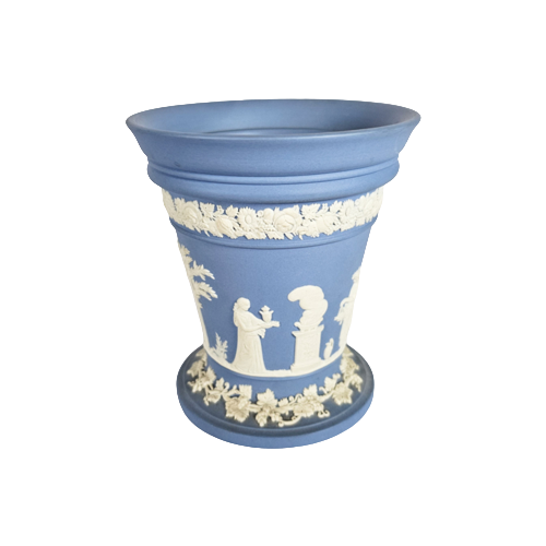 Wedgwood - Jasperware Blue - Adams Aardewerk - Vaas - Engeland - 2E Helft 20E Eeuw