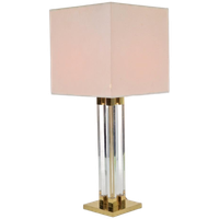 Vintage Plexiglas Tafellamp Messing Regency Lucite Brass ´70