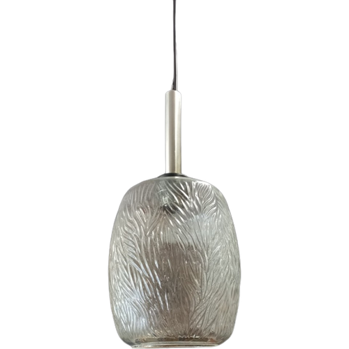 Vintage Scandinavische "Frosted Glass" Hanglamp.