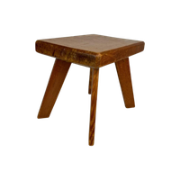 Vintage Krukje Of Bijzettafeltje, Donker Hout Brutalisme