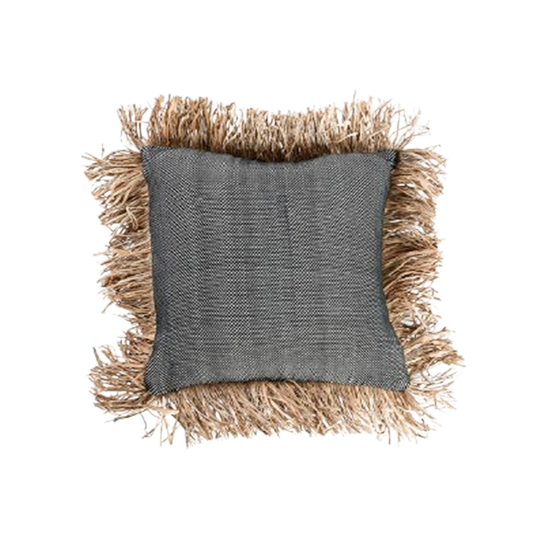 Bazar Bizar | De Cotton Bonita Kussenhoes - Zwart Naturel - 40x40 1