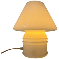 Massive, Belgium - Glass Mushroom Lamp Xl - 1980’S - White, Frosted Glass