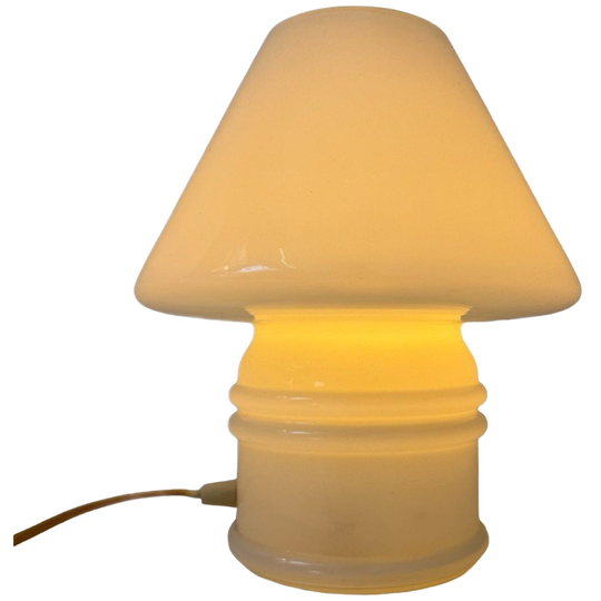 Massive, Belgium - Glass Mushroom Lamp Xl - 1980’S - White, Frosted Glass 1