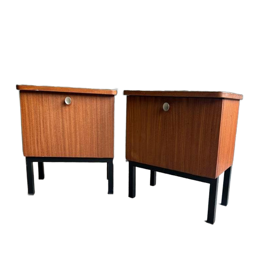 Vintage Teak Nachtkastjes - Set Van 2 1