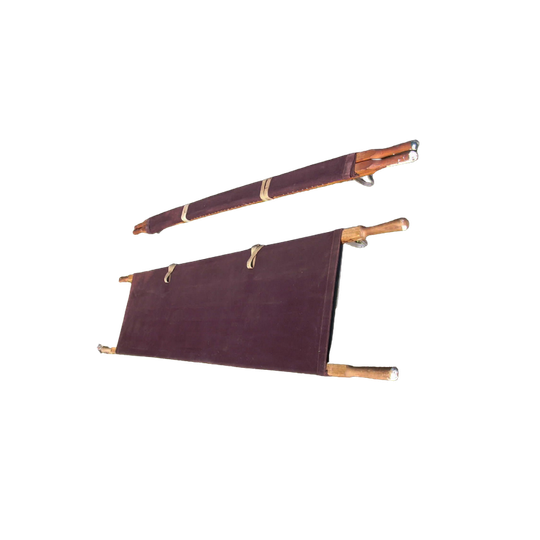 Militair Vintage Brancard, Opvouwbed, Veldbed, Kampeerbed 1