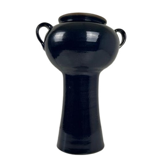 Hoge Bloempot / Vaas Keramiek, Blauw Glazuur Schulze Crinitz 1