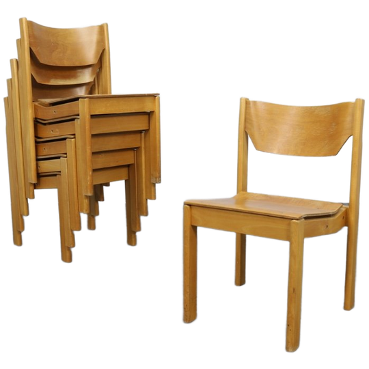 Set Of 6 Dining Chairs, 1970s 1