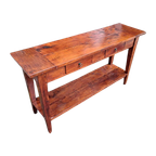 Fraai Geleefde Teakhouten Sidetable, Wandtafel, Wandconsole, thumbnail 1