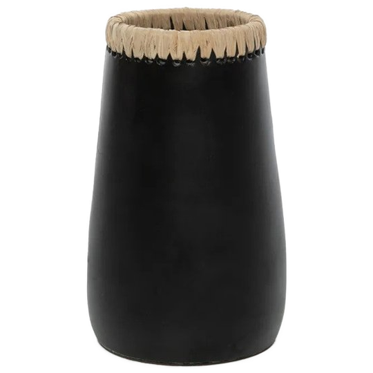 Bazar Bizar | De Sneaky Vaas - Zwart Naturel - S 1