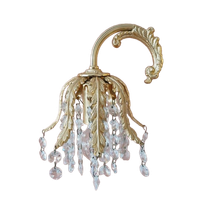 Prachtige Wandlamp Goud Glaskralen