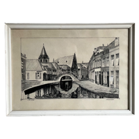 “Rijn Bij Woerden” Potlood Tekening Door C.G. Baars