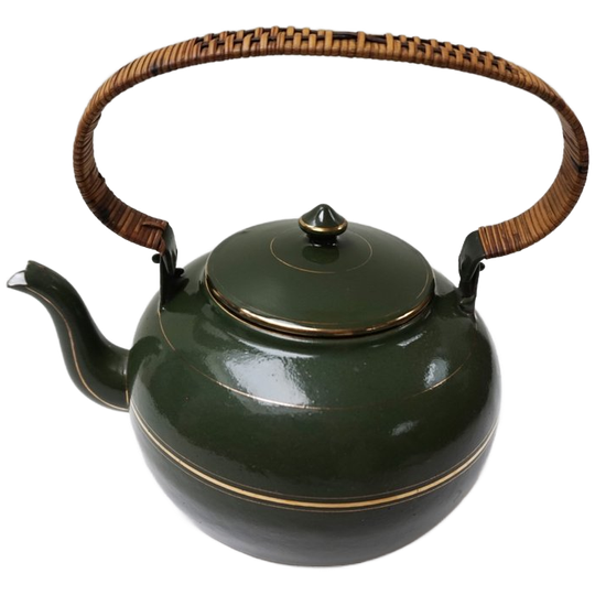 Groen Emaille Theepot/ Chocolade Ketel 1