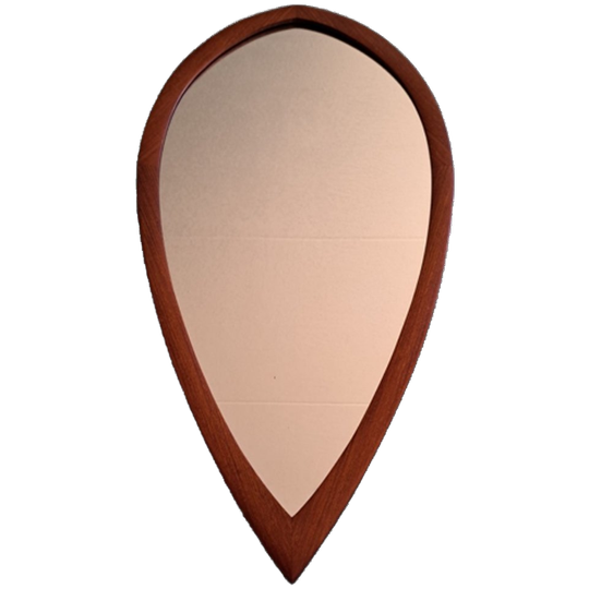 Midcentury Teak Spiegel Druppelvorm 1