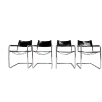 Set Van 4 Lederen Mart Stam S34 Stoelen, 1970's