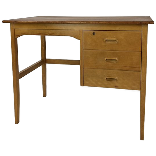 Scandinavisch Vintage Teak Fineren Bureau Veme 1