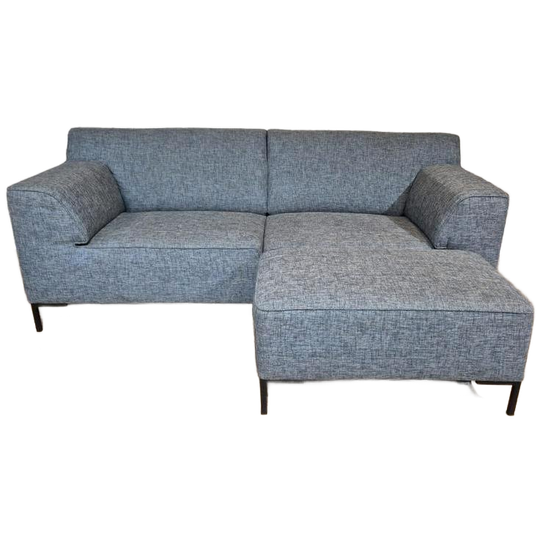 Montel Fresh 2,5 Zits Bank - Stof - Blauw - Grijs - Hocker 1