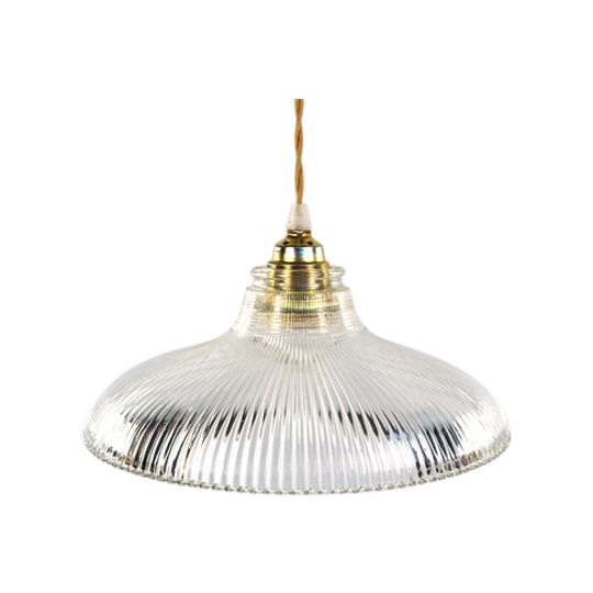 Vintage Glazen Lampenkap Holophane Glas – Wijd Model 1