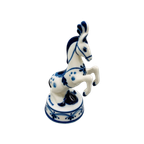 Gzhel Circuspaard Decoratie Blauw/wit thumbnail 1