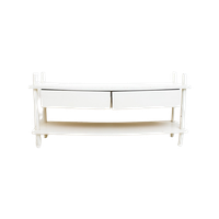 Wit Geschilderd Vintage Stokkenkastje Met Laatjes