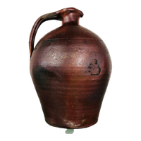 Antieke Donkerbruine Kruik Van Aardewerk