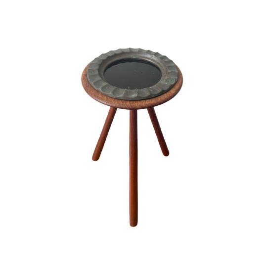 Vintage Plantenstandaard/asbak. Deens Design Teak Planten Standaard Of Asbak. Uniek Design! 1