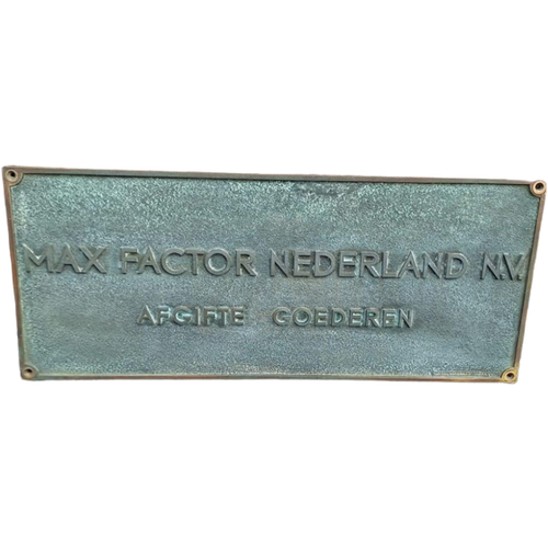 Pracht Reclame Plaquette Plaque Plaat Max Factor Nederland.