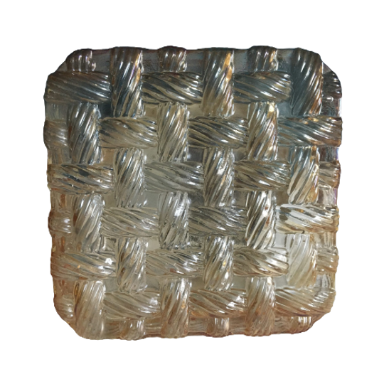 Plafonnière Amber Glas Mozaïek Vierkant Gevlochten 1