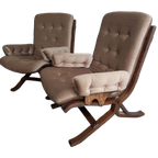 Set Van 2 Vintage Clubzetels / Fauteuils Westnofa Stijl thumbnail 1