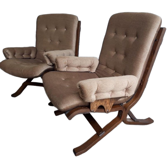 Set Van 2 Vintage Clubzetels / Fauteuils Westnofa Stijl 1