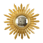 Gouden Sunburst Spiegel Butler Zonnespiegel Bol Glas Heksenspiegel 1970S thumbnail 1