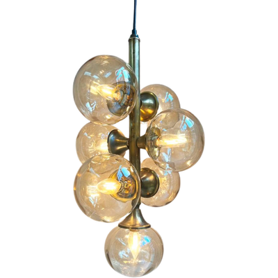 Hanglamp Met Rook Glazen Bollen Jaren 70