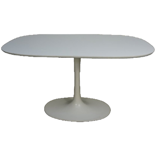 Ovale White Tulip Dining Table By Maurice Burke For Arkana, 1960's 1