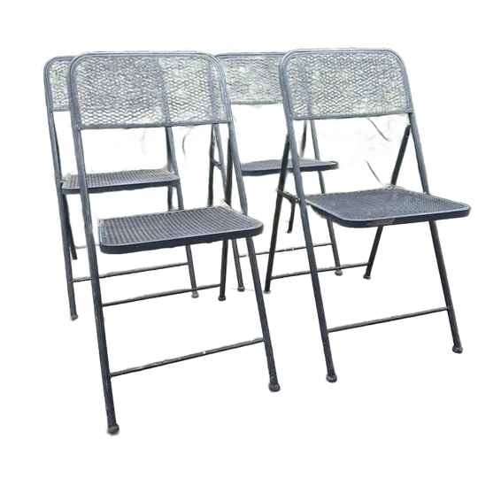 4 Tuinstoelen Klapstoelen Van Smeedijzer 1