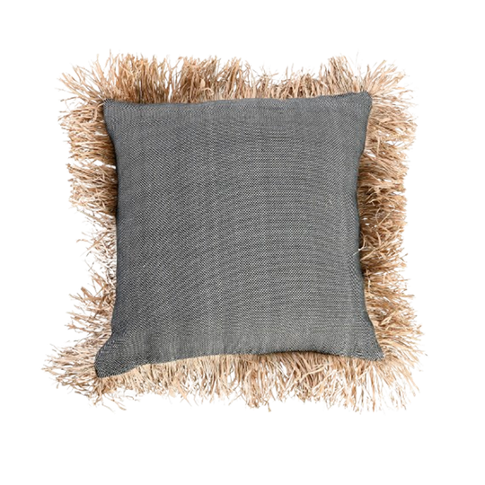 Bazar Bizar | De Cotton Bonita Kussenhoes - Zwart Naturel - 60x60 1