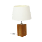 Landelijke Lamp Massief Houten Verstelbare Tafellamp thumbnail 1