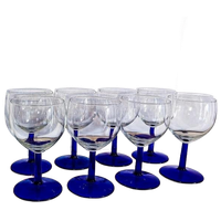 8x Wijnglas Donkerblauwe Steel Luminarc